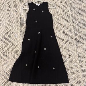 Elegant Black Floral Embellished Dress